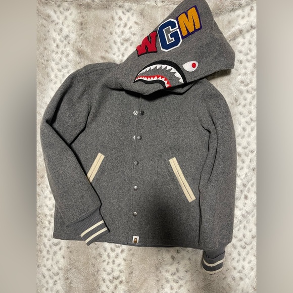 A Bathing Ape Other - BAPE SHARK VARSITY JACKET
